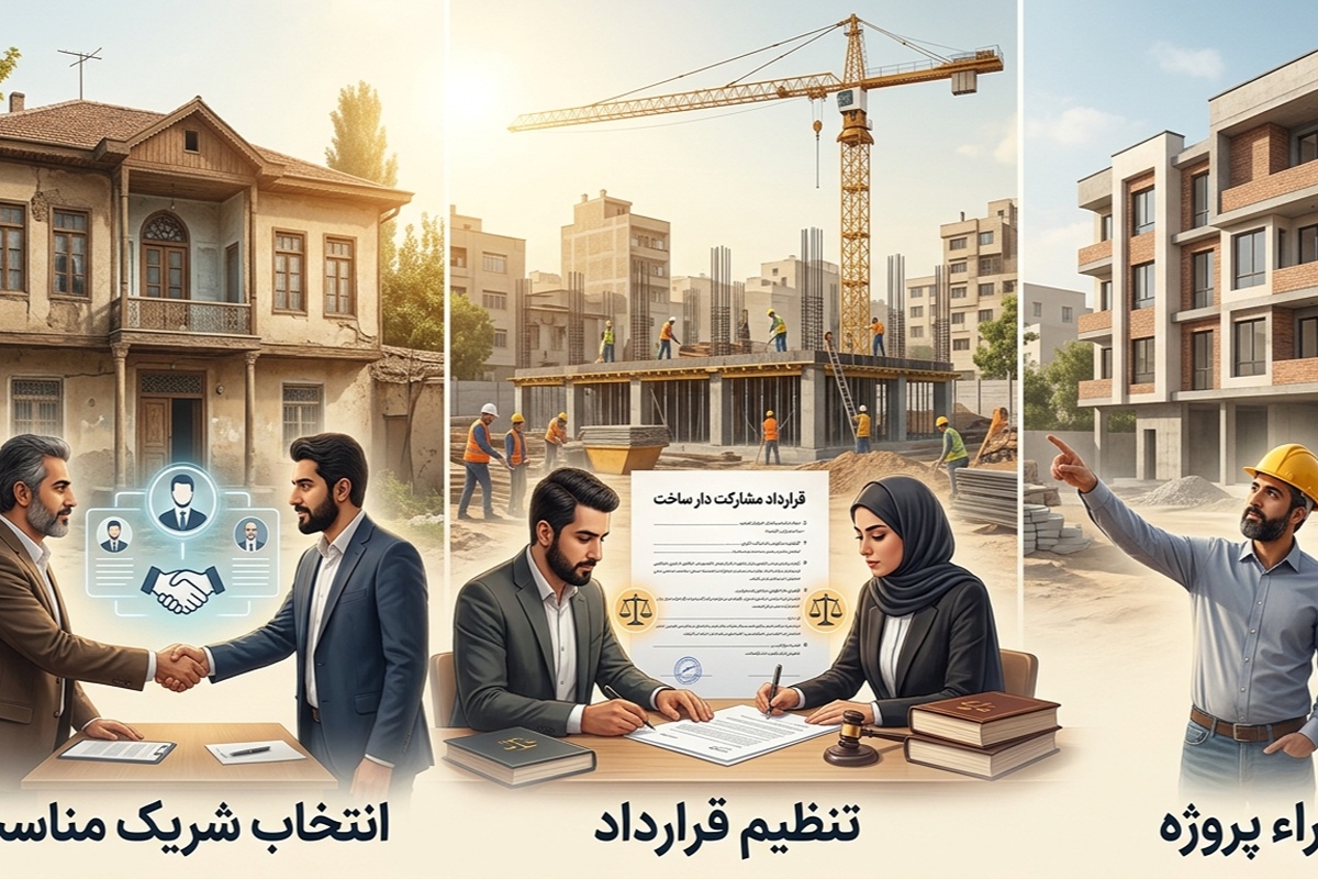 مشارکت در ساخت و نکات حقوقی؛ از انتخاب شریک مناسب تا تنظیم قرارداد و اجرای پروژه مشارکت در ساخت و نکات حقوقی؛ از انتخاب شریک مناسب تا تنظیم قرارداد و اجرای پروژه